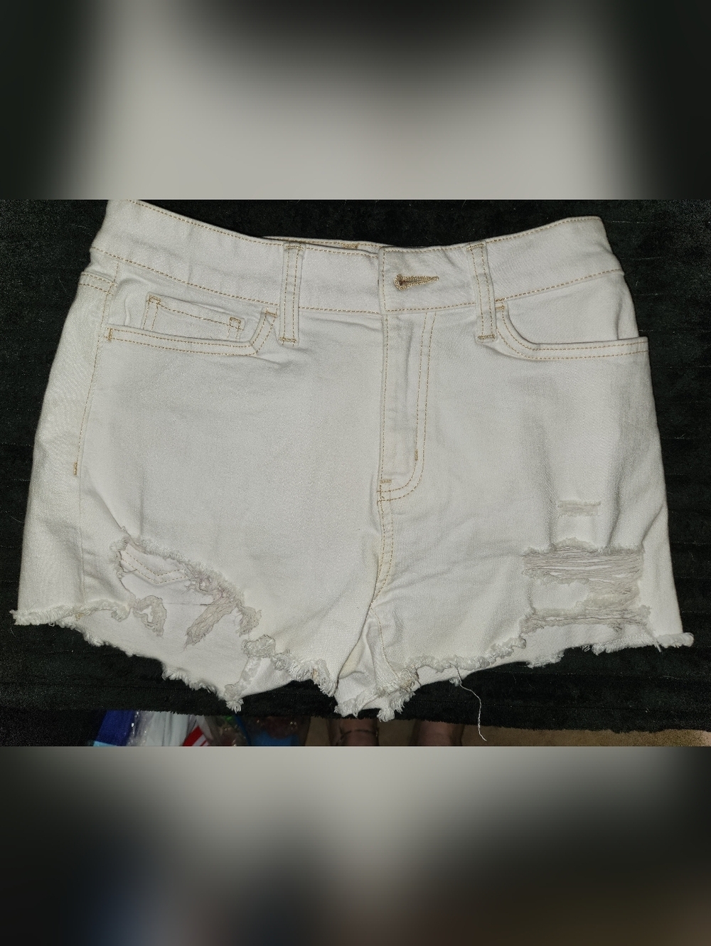 SO White Distressed Denim Cutoff Shorts